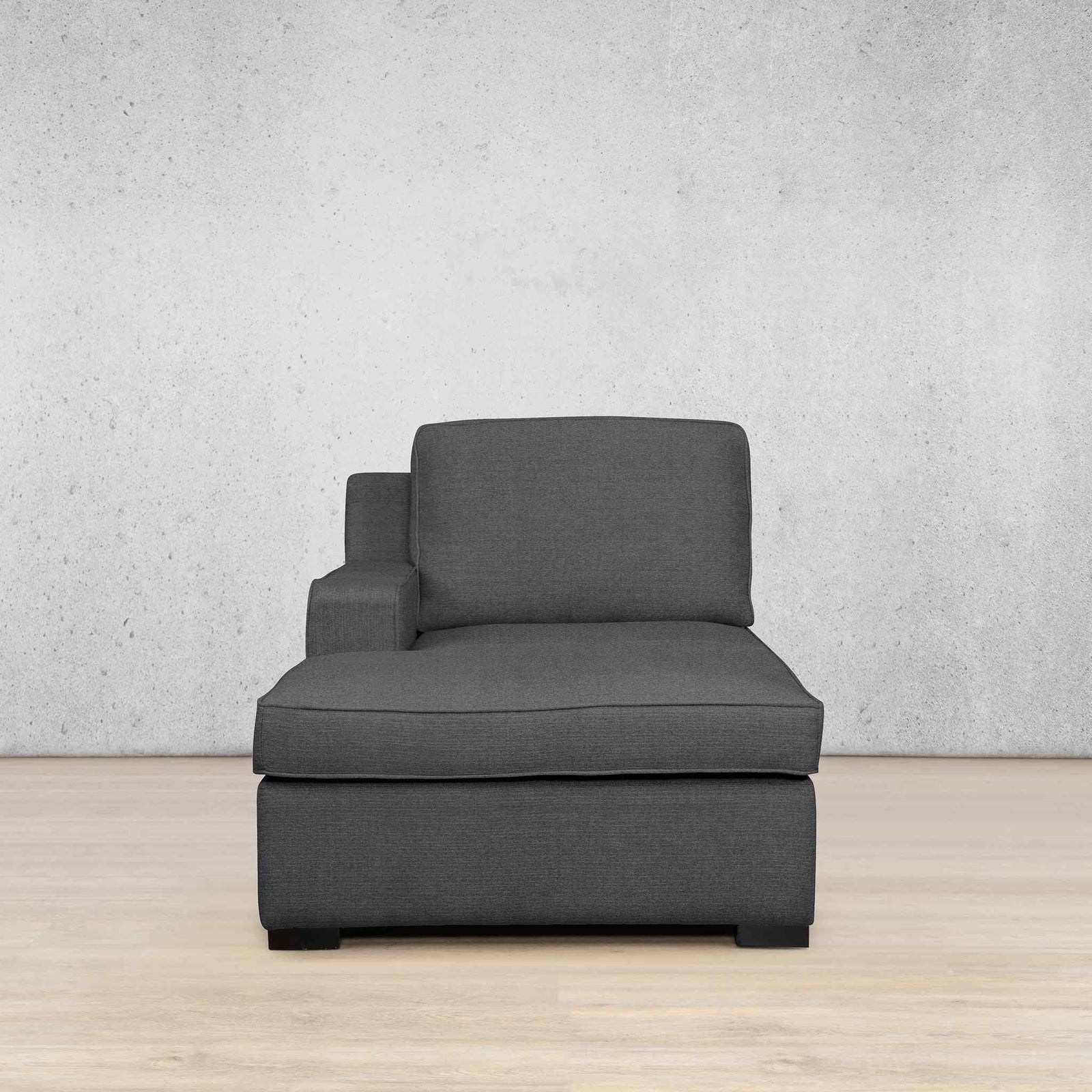 Rome Fabric Chaise Right Arm Fabric Sofa Leather Gallery Space Grey