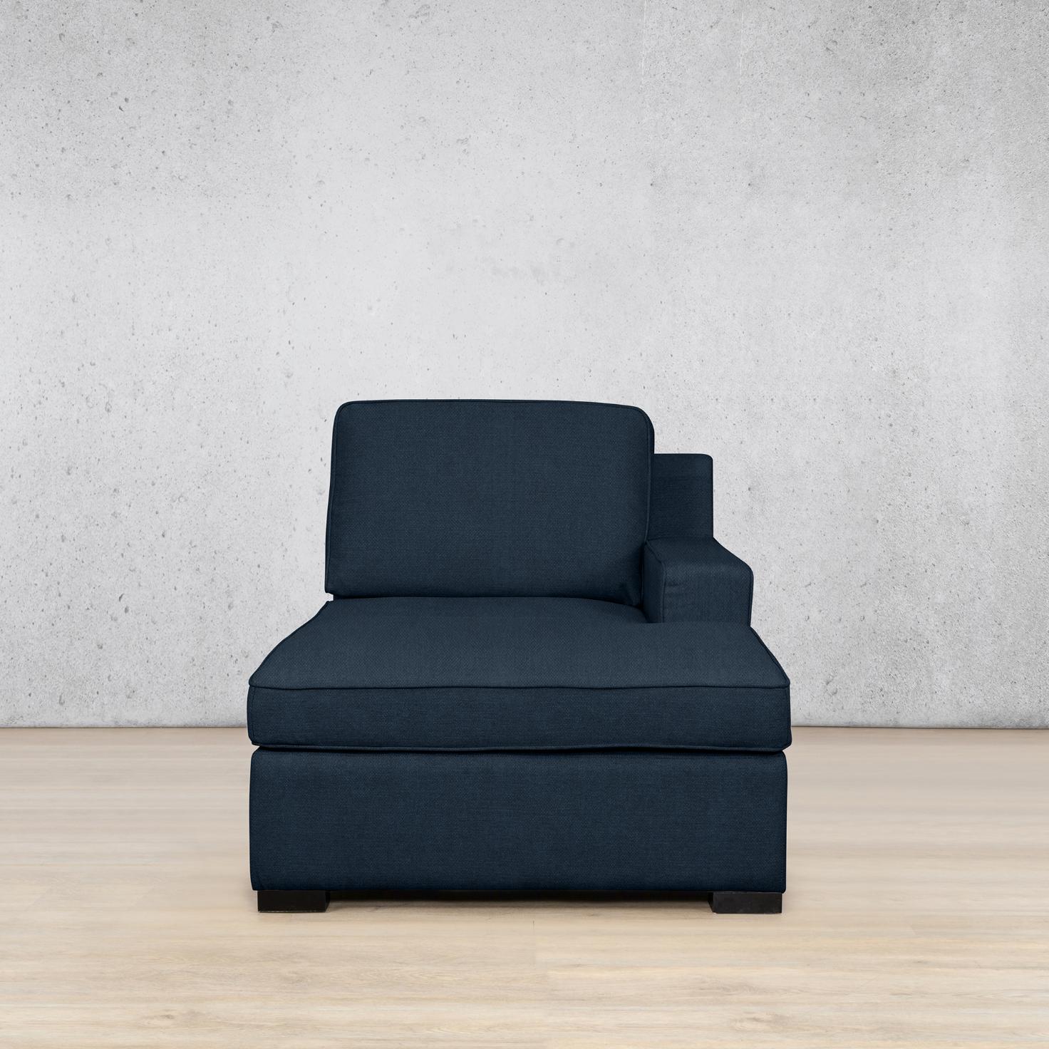 Rome Fabric Chaise Left Arm Fabric Sofa Leather Gallery | Kenya Navy Blue