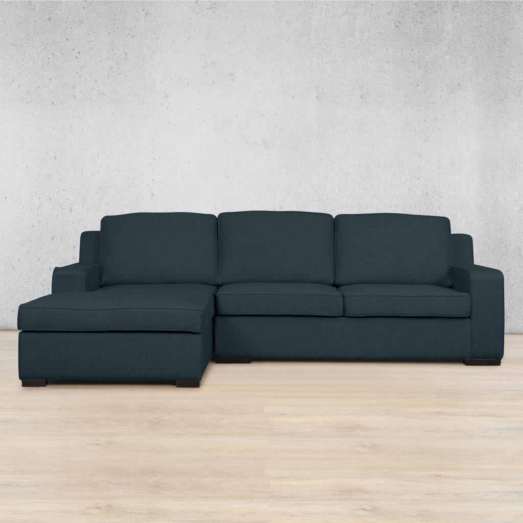Rome Fabric Sofa Chaise Sectional - LHF Fabric Corner Suite Leather Gallery Air Force Blue