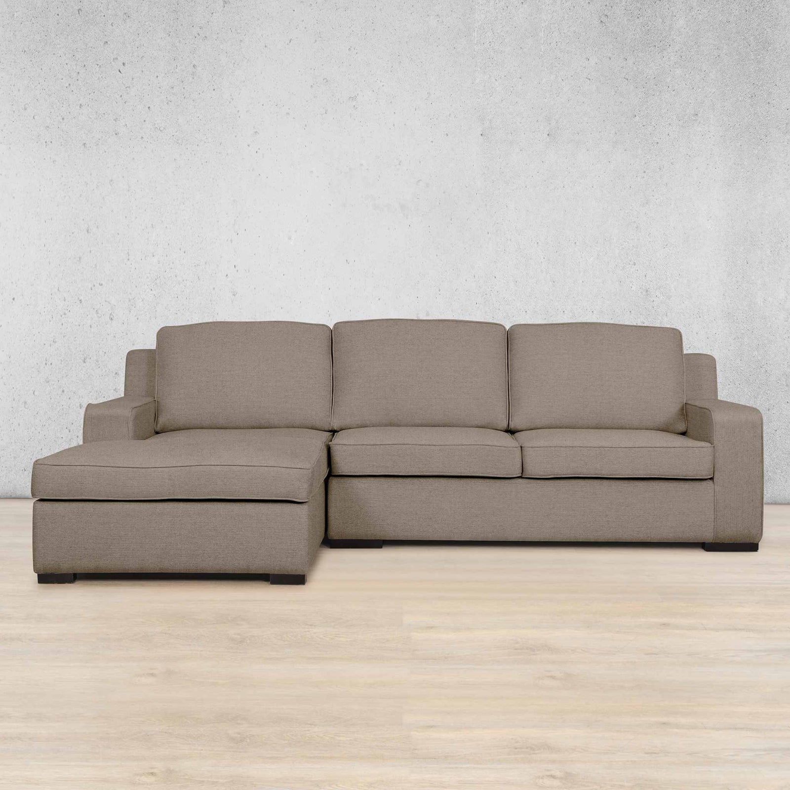 Rome Fabric Sofa Chaise Sectional - LHF Fabric Corner Suite Leather Gallery Ivory Sand