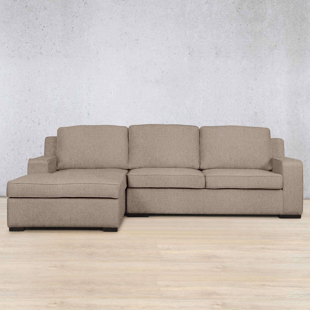 Rome Fabric Sofa Chaise Sectional - LHF Fabric Corner Suite Leather Gallery Kenya Sand
