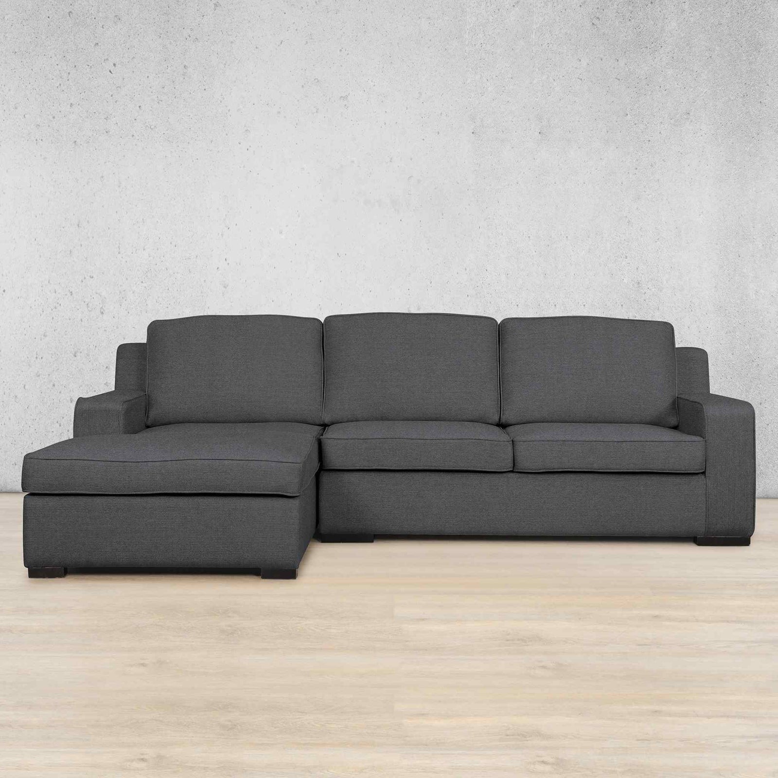 Rome Fabric Sofa Chaise Sectional - LHF Fabric Corner Suite Leather Gallery Space Grey