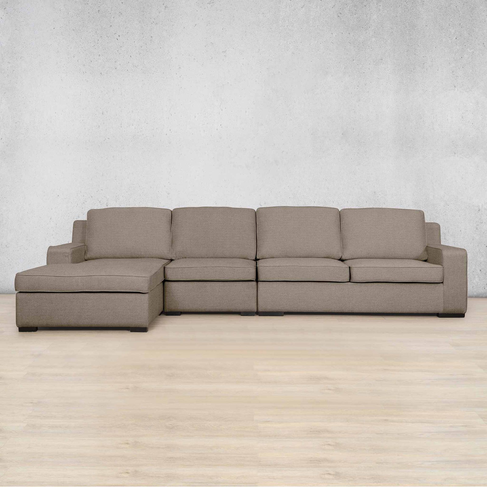 Rome Fabric Sofa Chaise Modular Sectional - LHF Fabric Corner Suite Leather Gallery Ivory Sand
