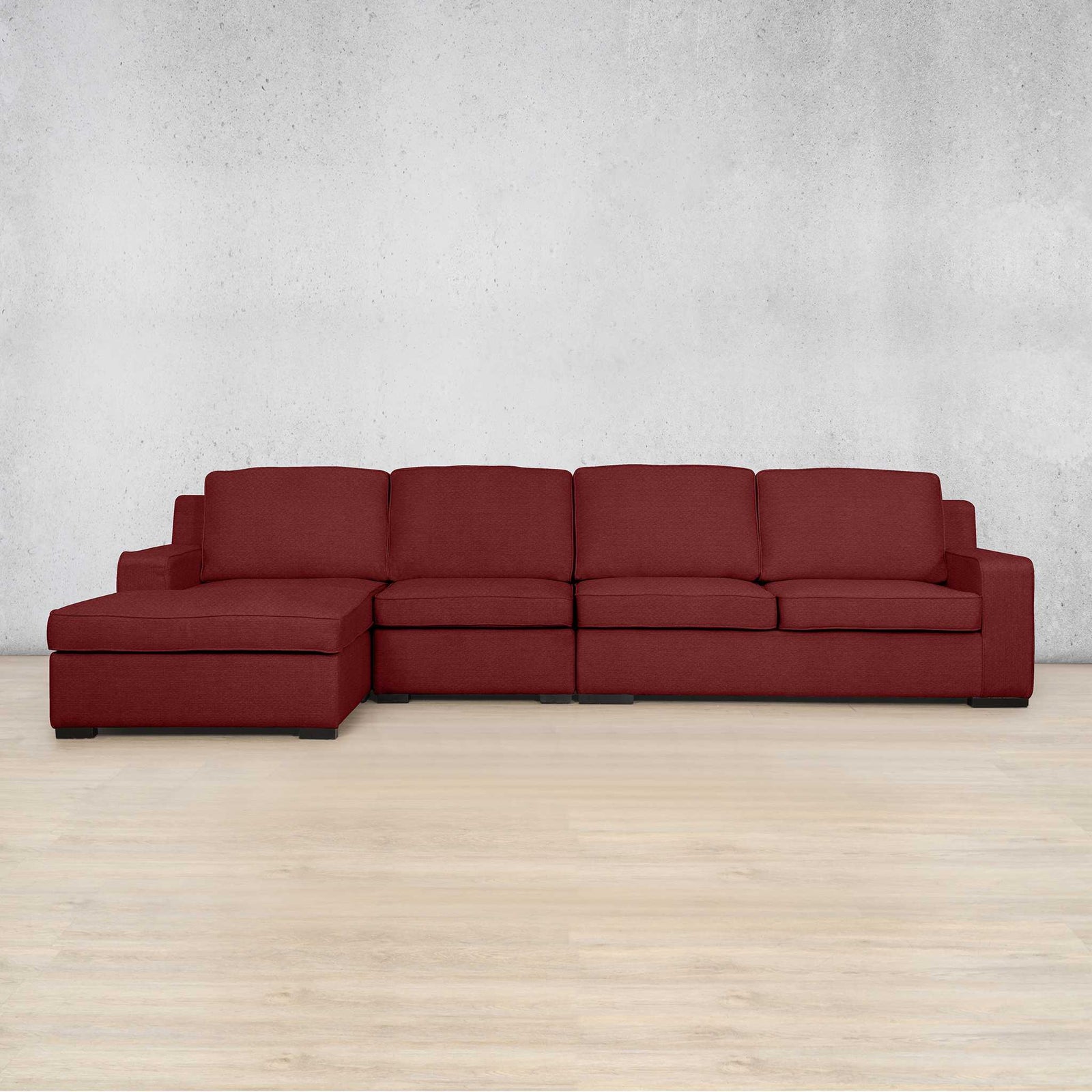 Rome Fabric Sofa Chaise Modular Sectional - LHF Fabric Corner Suite Leather Gallery Kenya Red