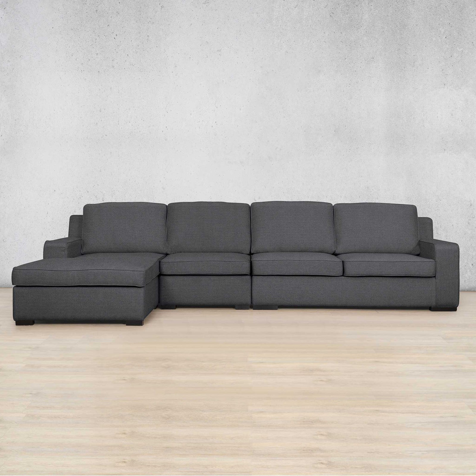 Rome Fabric Sofa Chaise Modular Sectional - LHF Fabric Corner Suite Leather Gallery Space Grey
