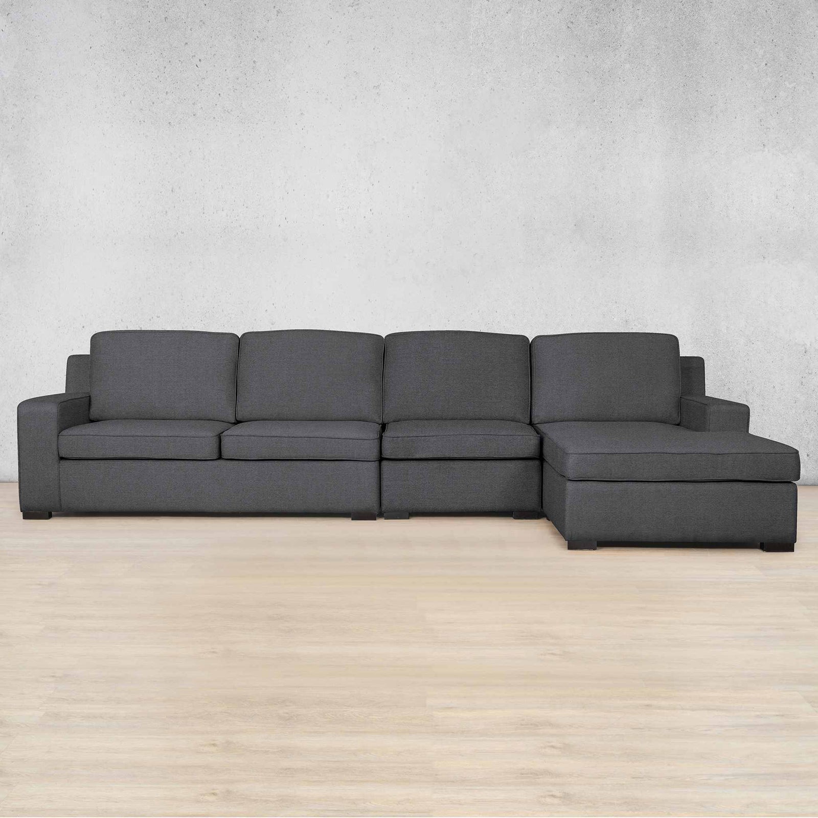 Rome Fabric Sofa Chaise Modular Sectional - RHF Fabric Corner Suite Leather Gallery - Space Grey