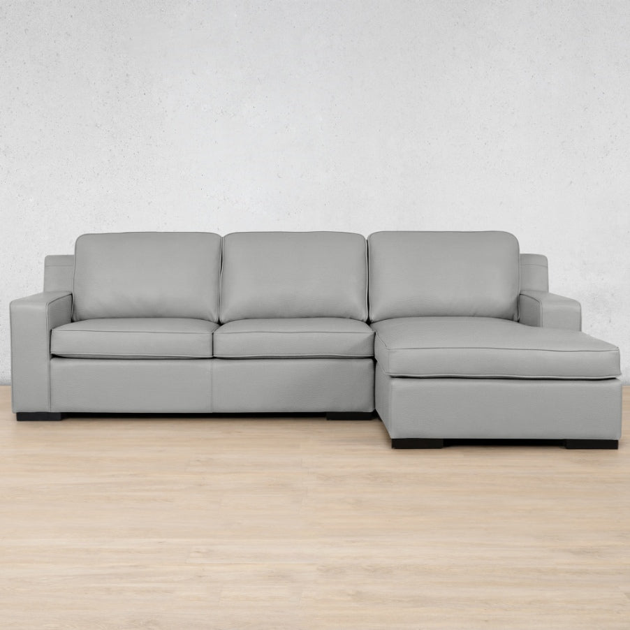 Rome Leather Sofa Chaise Sectional - RHF Leather Sectional Leather Gallery Manatee Grey