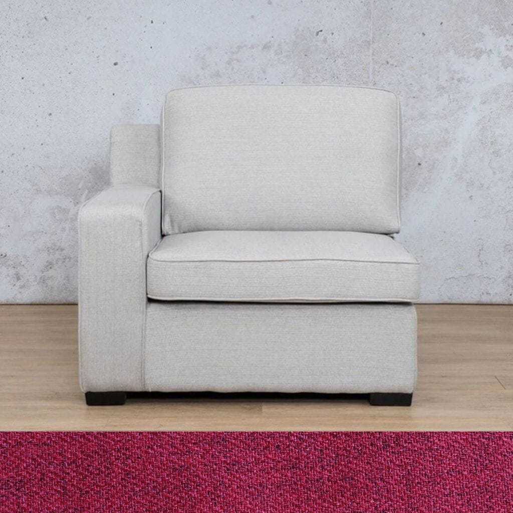 Rome Fabric 1 Seater LHF Fabric Sofa Leather Gallery Deep Cherry