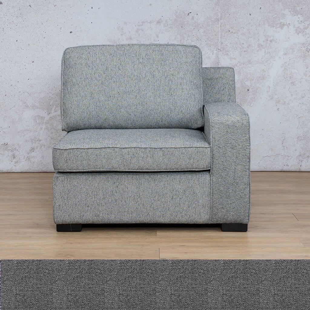 Arizona Fabric 1 Seater Left Arm Fabric Sofa Leather Gallery Silver Charm WAREHOUSE COLLECTION - PINETOWN OR NORTHRIDING Full Foam
