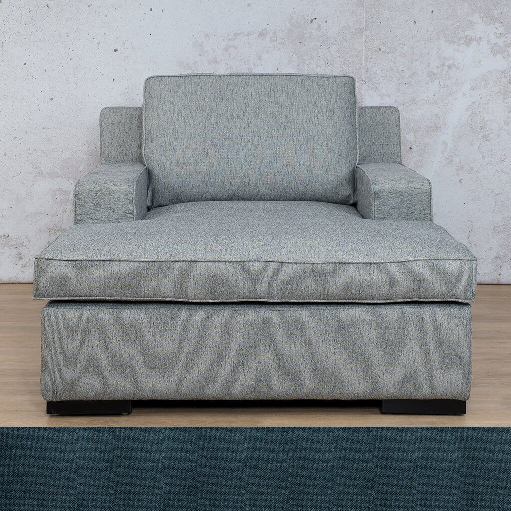 Rome Fabric 2 Arm Chaise Fabric Sofa Leather Gallery Air Force Blue