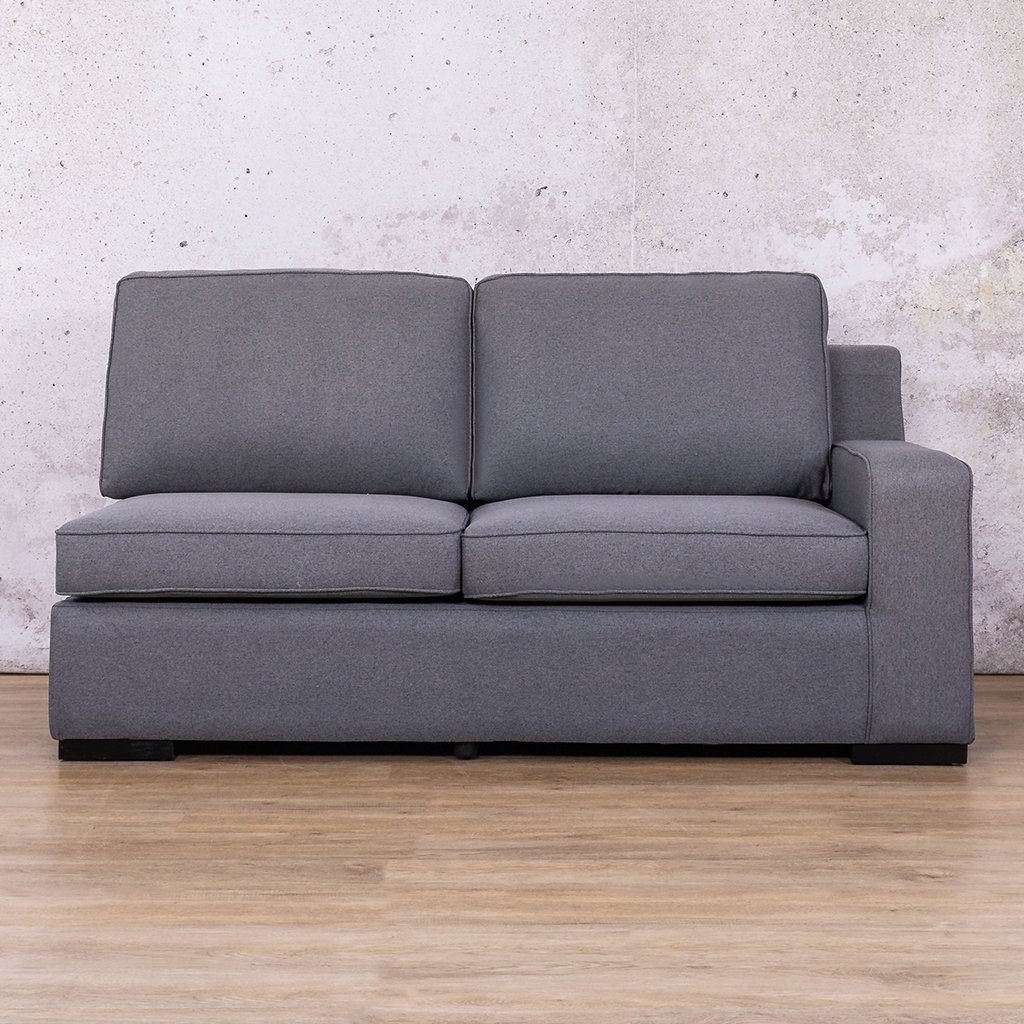 Rome Fabric - 2 Seater Left Arm Leather Gallery Silver Charm