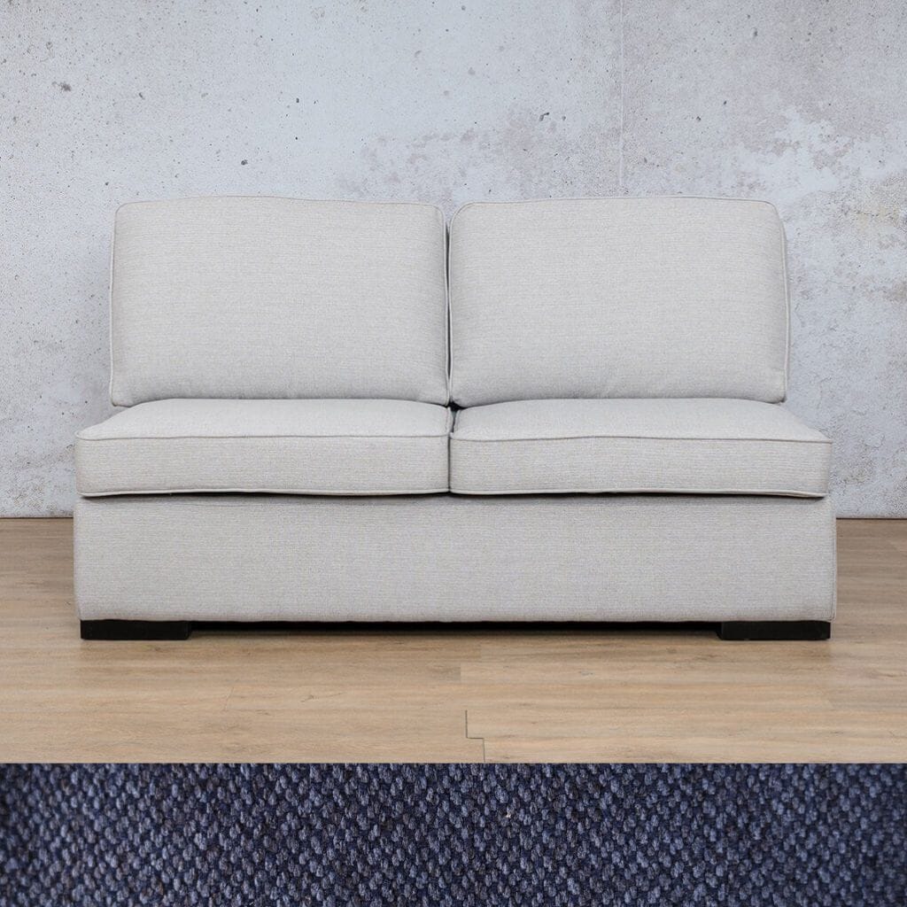 Rome Fabric Armless 2 Seater Fabric Sofa Leather Gallery Kenya Navy Blue