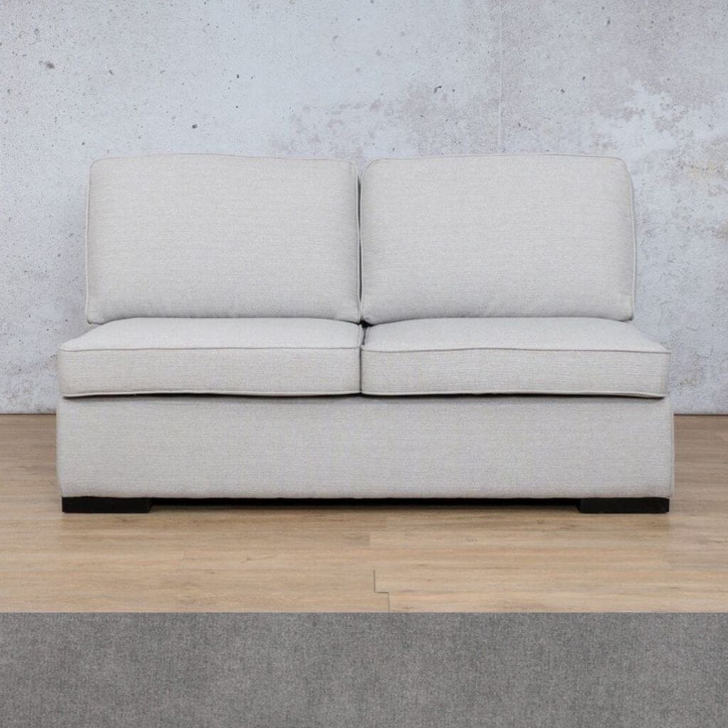 Rome Fabric Armless 2 Seater Fabric Sofa Leather Gallery Space Grey