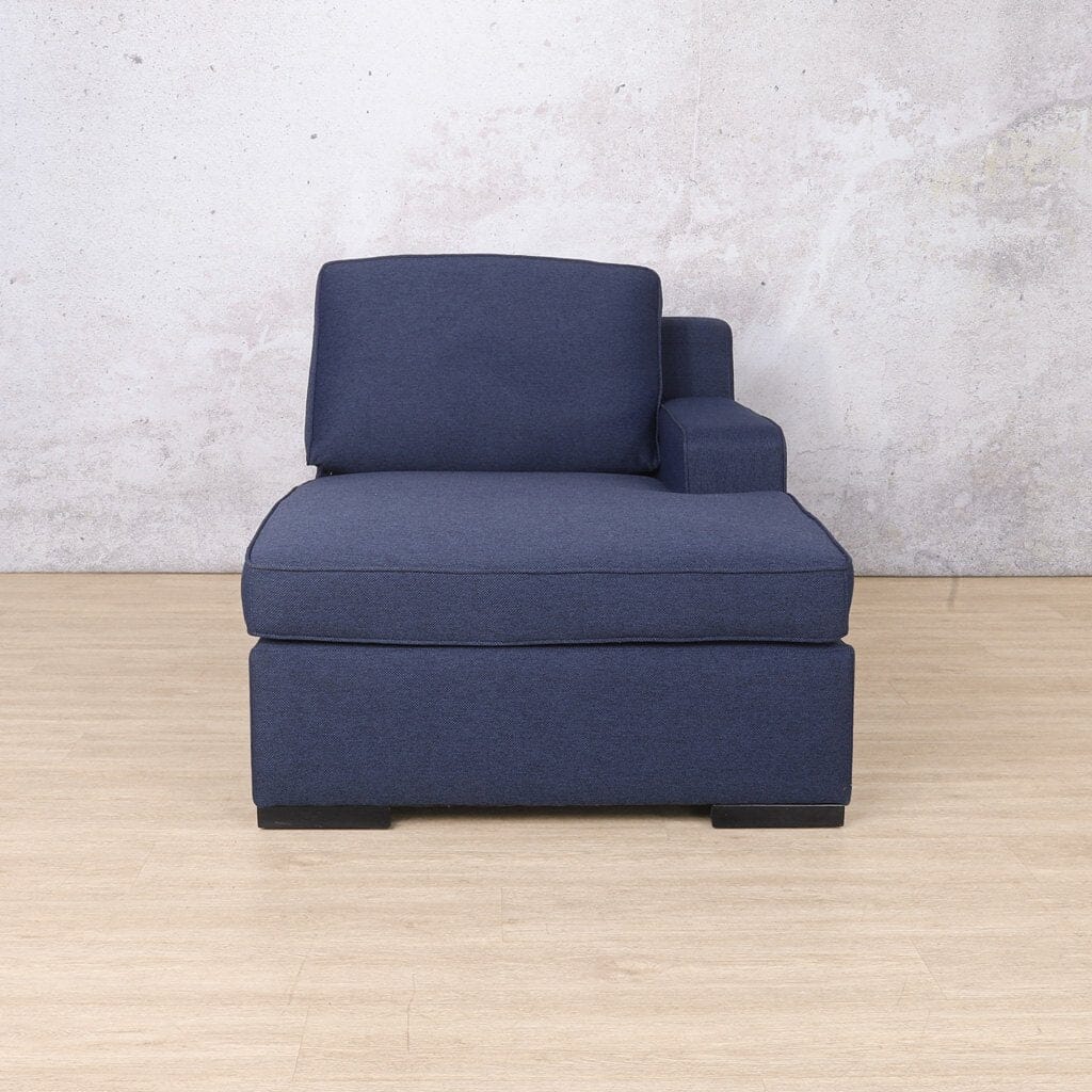 Rome Fabric Chaise RHF Fabric Sofa Leather Gallery Kenya Navy Blue