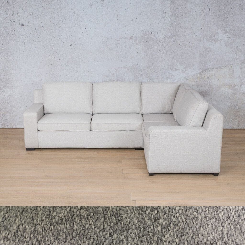Rome Fabric L-Sectional 4 Seater - RHF Fabric Corner Suite Leather Gallery Kenya Grey