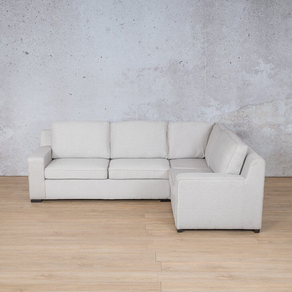 Rome Fabric L-Sectional 4 Seater - RHF Fabric Corner Suite Leather Gallery Oyster