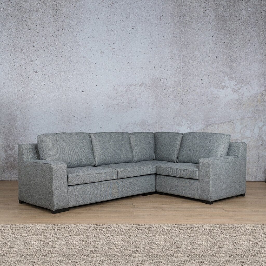 Rome Fabric L-Sectional 4 Seater - RHF Fabric Corner Suite Leather Gallery Pebble