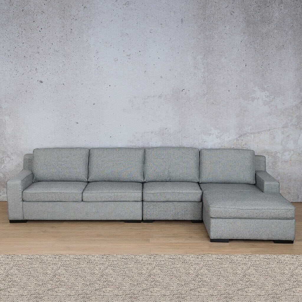 Rome Fabric Sofa Chaise Modular Sectional - RHF Fabric Corner Suite Leather Gallery Pebble
