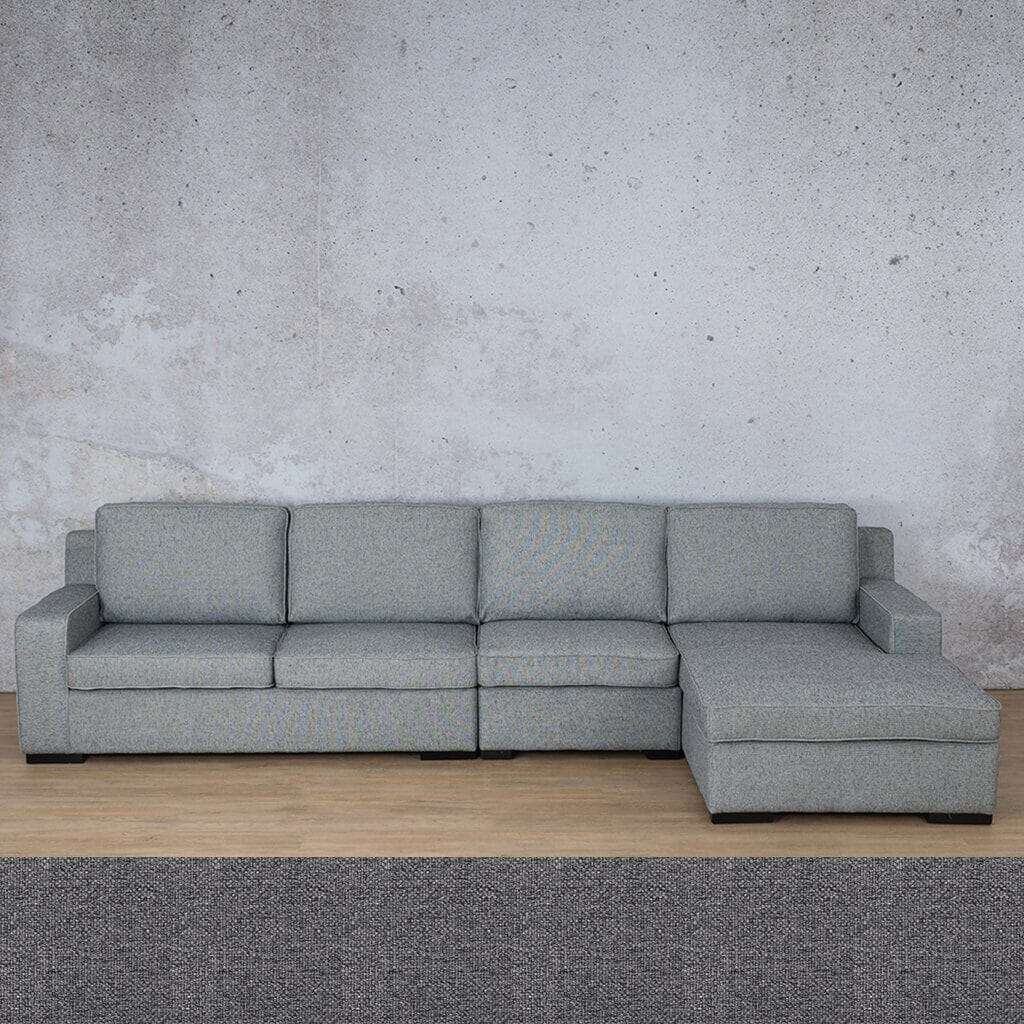 Rome Fabric Sofa Chaise Modular Sectional - RHF Fabric Corner Suite Leather Gallery Silver Charm