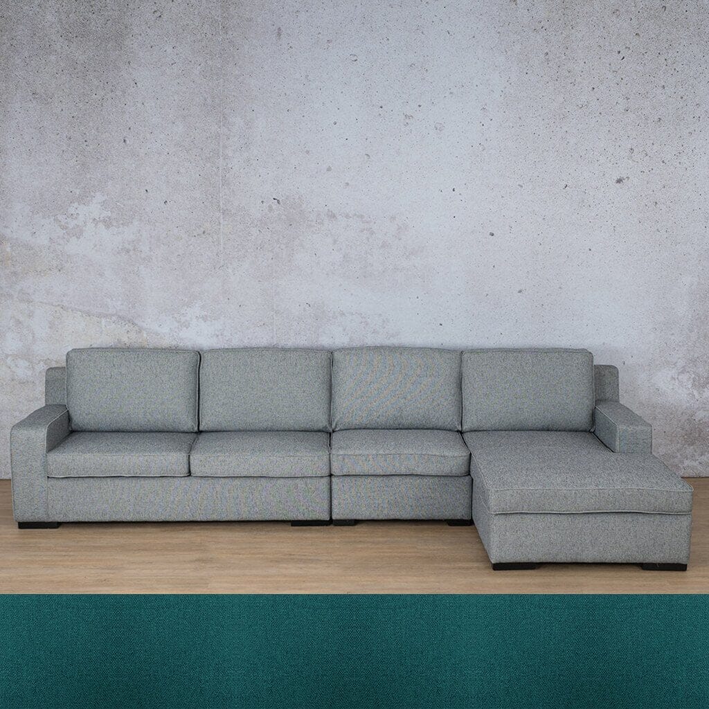 Rome Fabric Sofa Chaise Modular Sectional - RHF Fabric Corner Suite Leather Gallery Turquoise