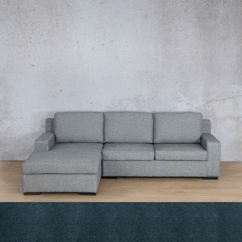 Rome Fabric Sofa Chaise Sectional - LHF Fabric Corner Suite Leather Gallery Air Force Blue