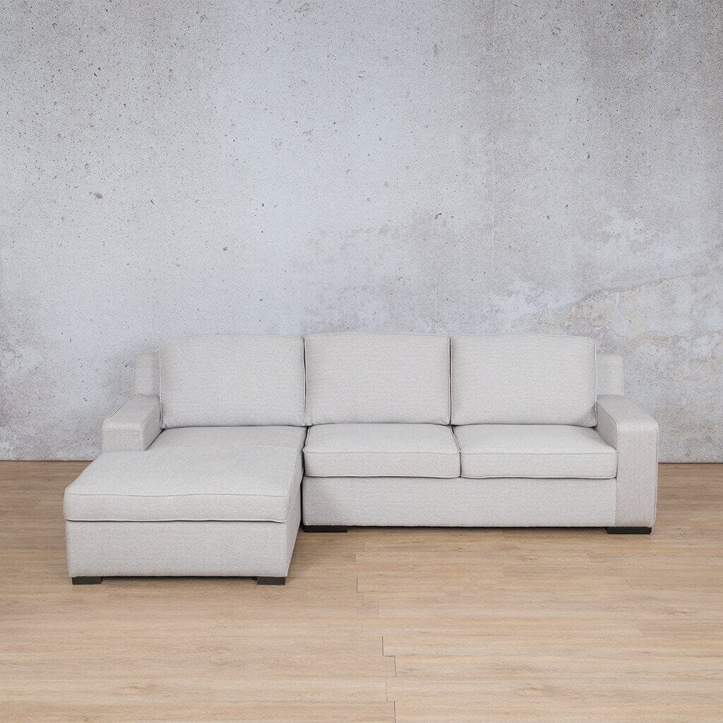 Rome Fabric Sofa Chaise Sectional - LHF Fabric Corner Suite Leather Gallery Oyster