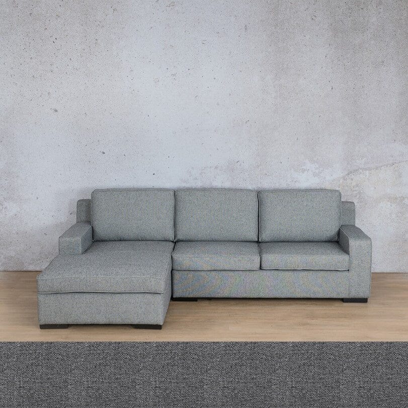 Rome Fabric Sofa Chaise Sectional - LHF Fabric Corner Suite Leather Gallery Silver Charm