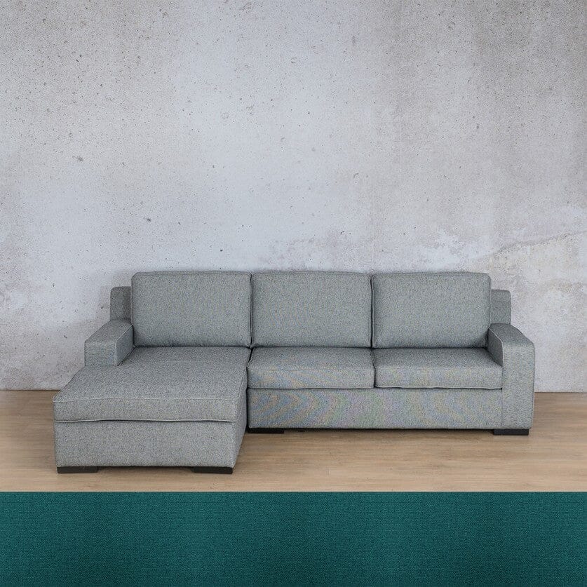 Rome Fabric Sofa Chaise Sectional - LHF Fabric Corner Suite Leather Gallery Turquoise