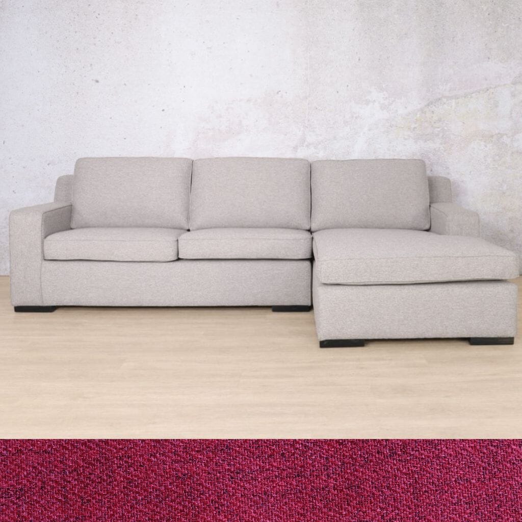 Rome Fabric Sofa Chaise Sectional - RHF Fabric Corner Suite Leather Gallery Deep Cherry