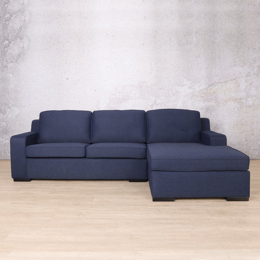 Rome Fabric Sofa Chaise Sectional - RHF Fabric Corner Suite Leather Gallery Kenya Navy Blue
