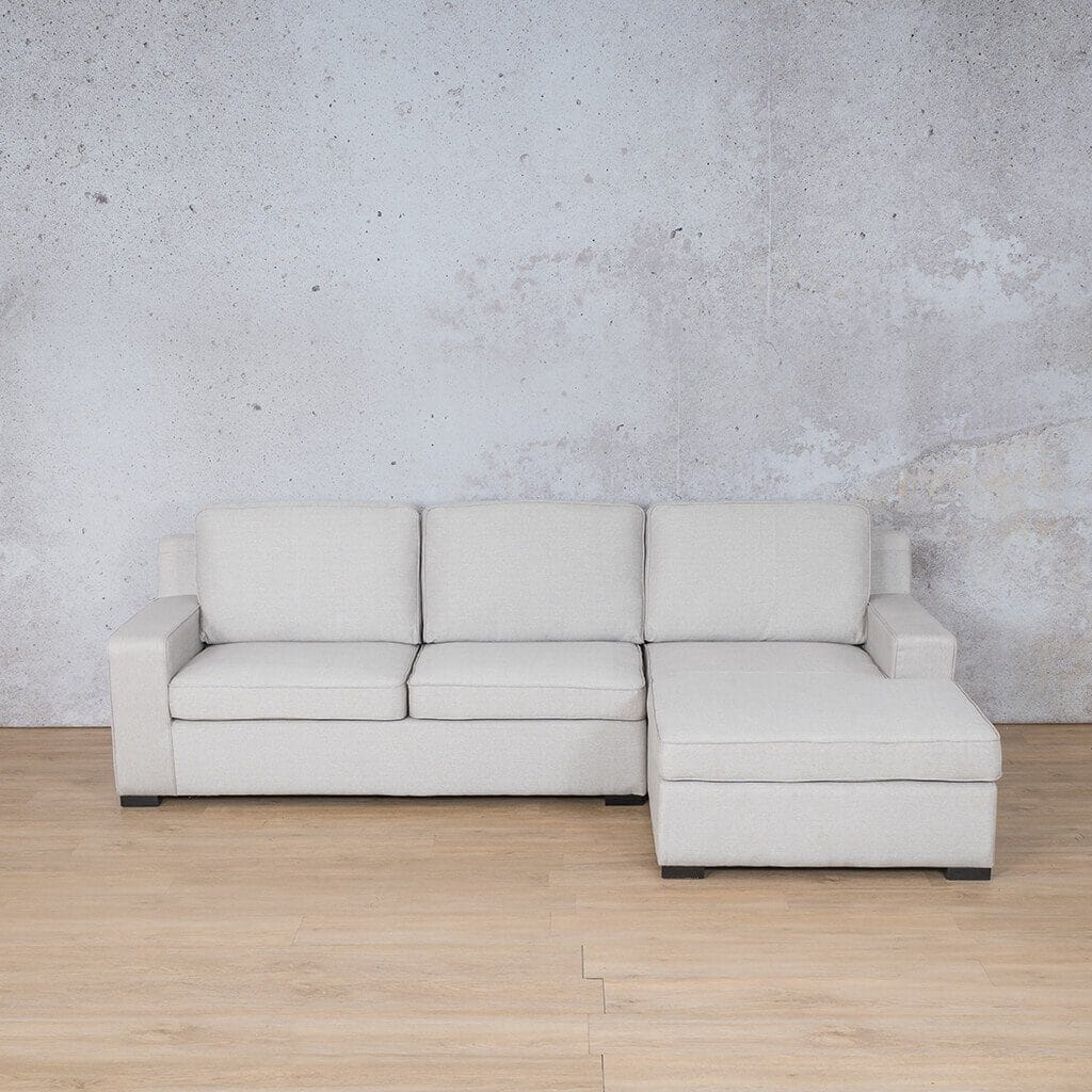 Rome Fabric Sofa Chaise Sectional - RHF Fabric Corner Suite Leather Gallery Oyster