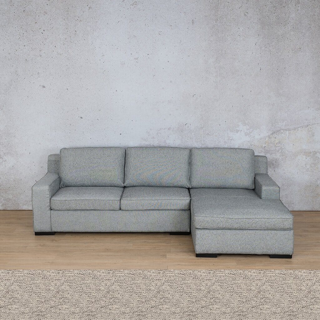 Rome Fabric Sofa Chaise Sectional - RHF Fabric Corner Suite Leather Gallery Pebble