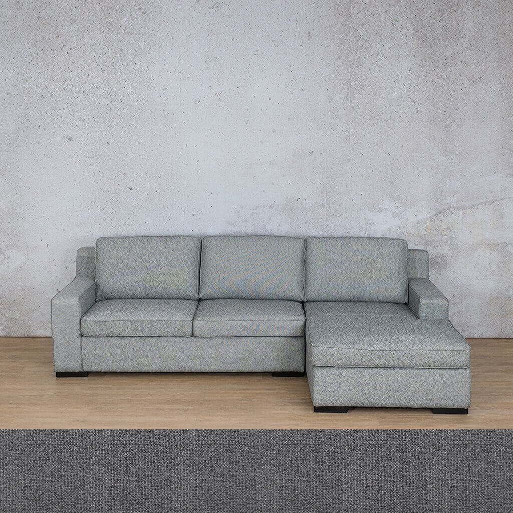 Rome Fabric Sofa Chaise Sectional - RHF Fabric Corner Suite Leather Gallery Silver Charm