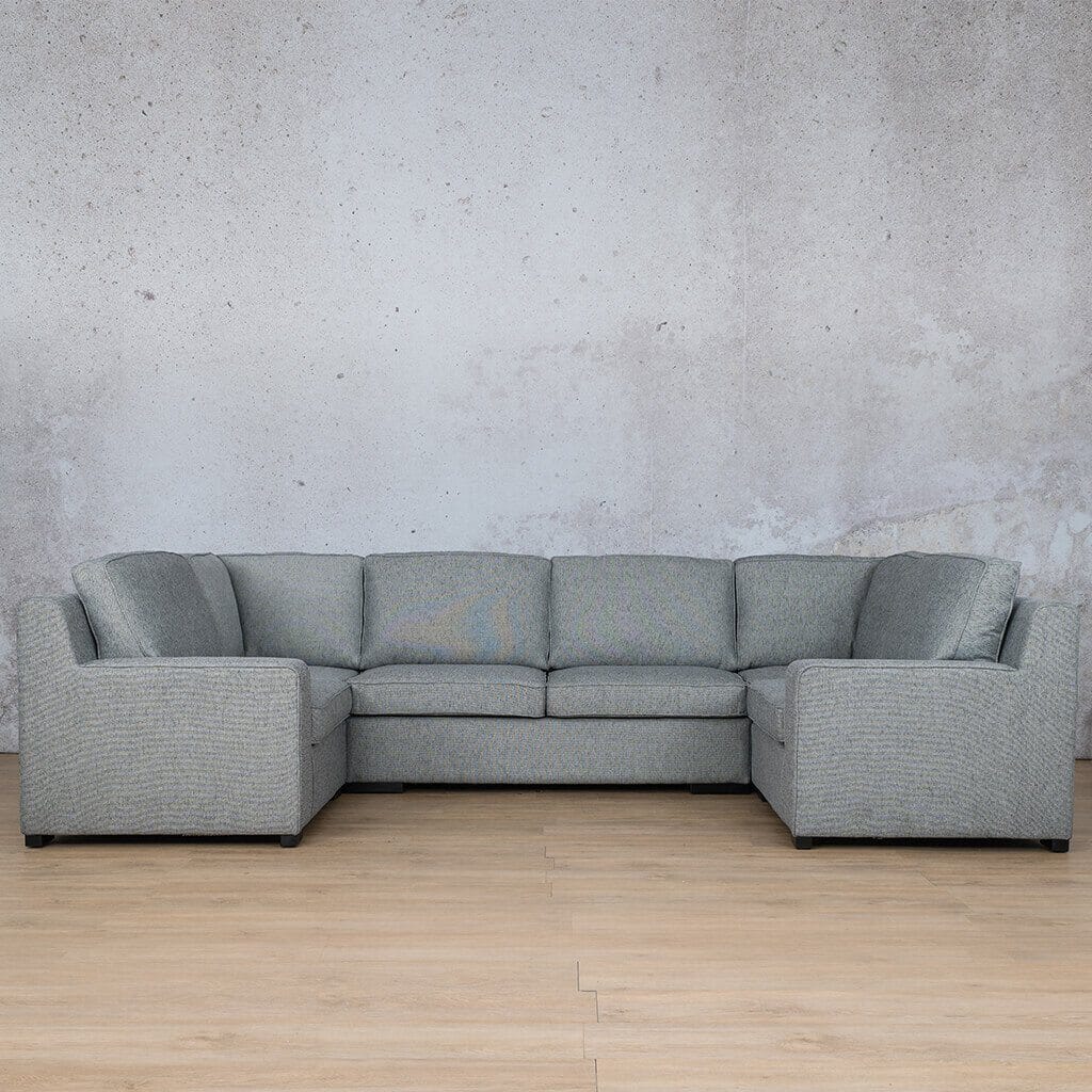 Rome Fabric U-Sofa Sectional Fabric Corner Suite Leather Gallery Silver Charm