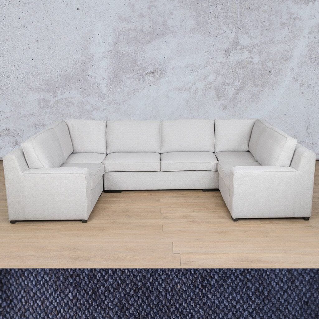Rome Fabric U-Sofa Sectional Fabric Corner Suite Leather Gallery Kenya Navy Blue