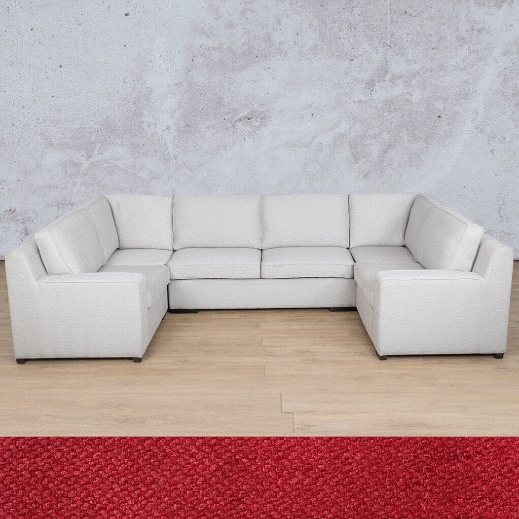 Rome Fabric U-Sofa Sectional Fabric Corner Suite Leather Gallery Kenya Red