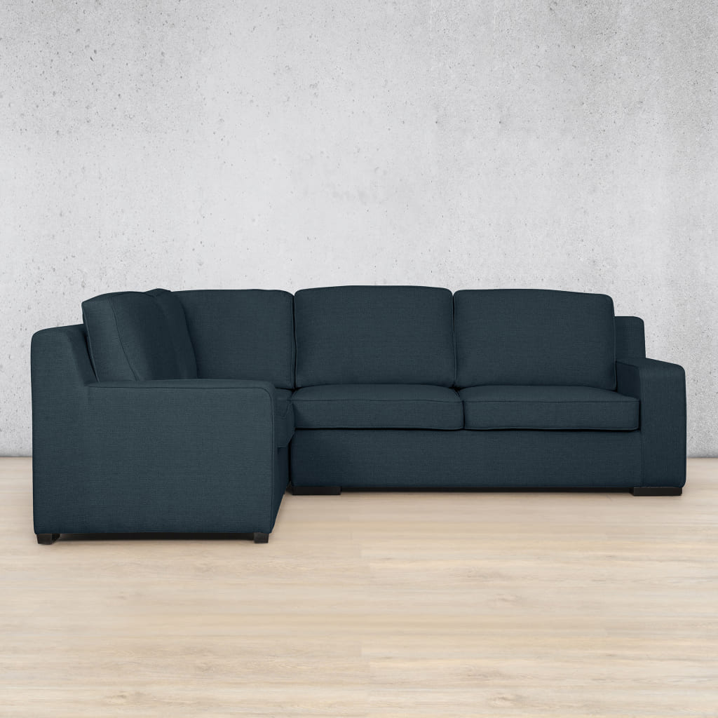Rome Fabric L-Sectional 4 Seater - LHF Fabric Corner Suite Leather Gallery Air Force Blue