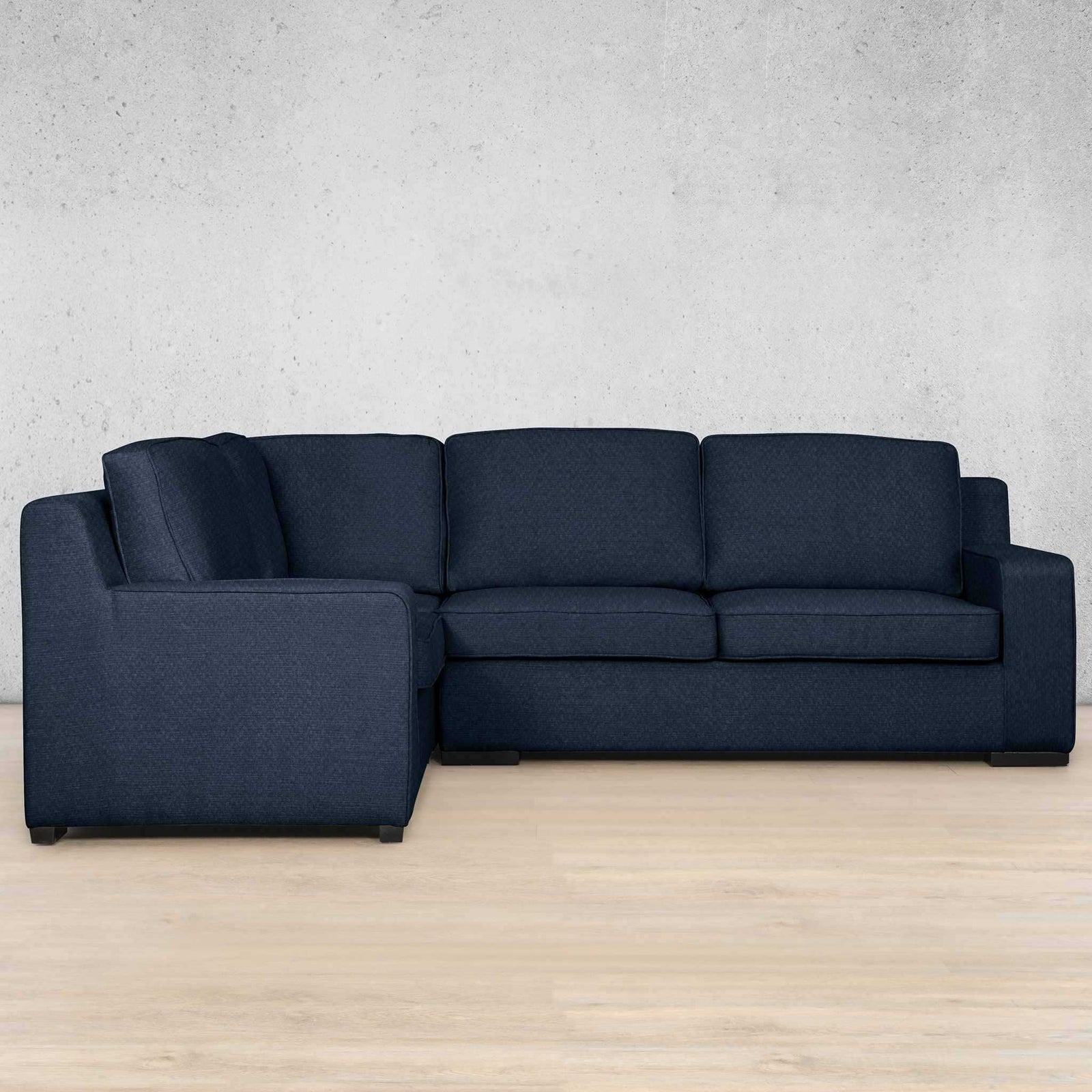 Rome Fabric L-Sectional 4 Seater - LHF Fabric Corner Suite Leather Gallery Kenya Navy Blue