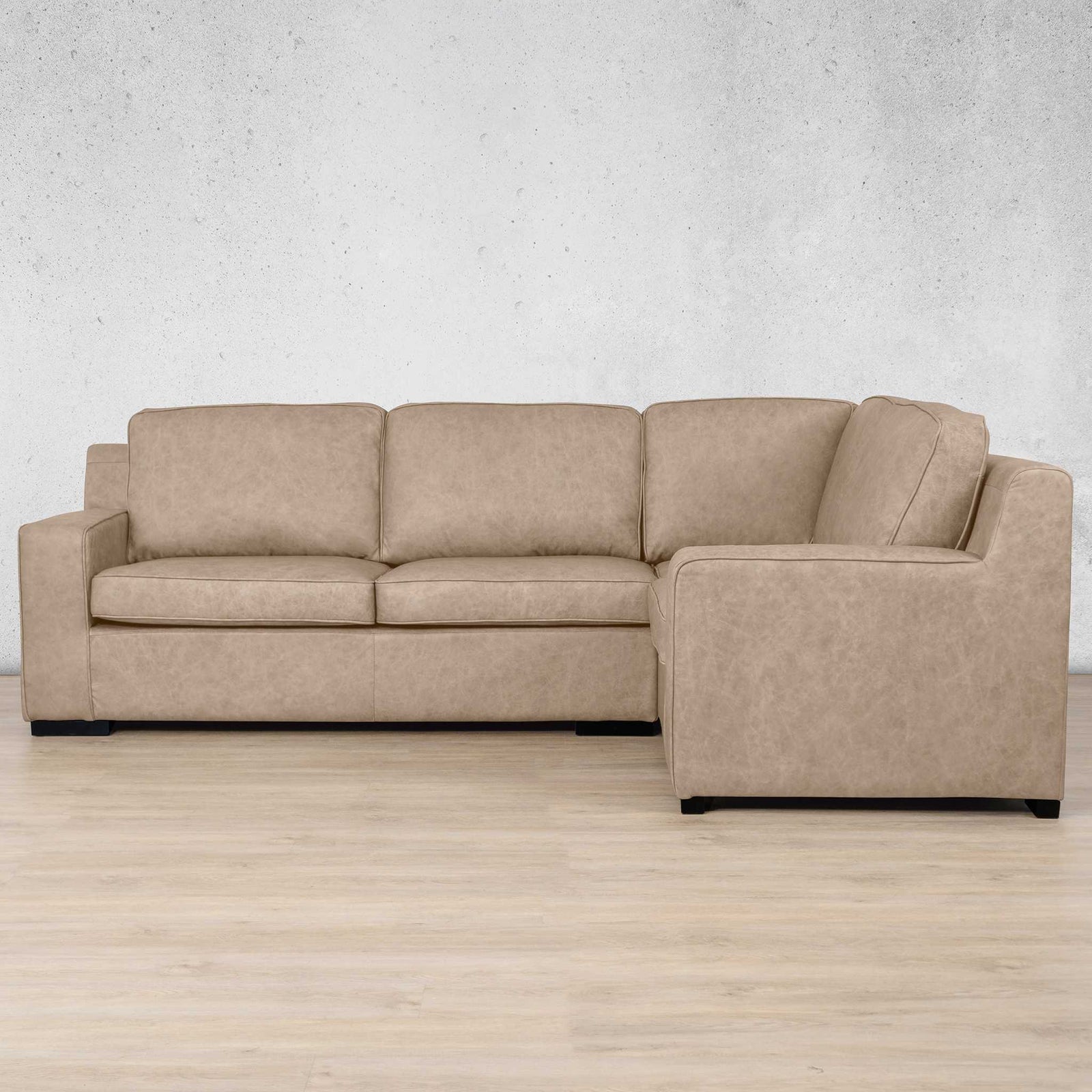 Rome 4 Seater L-Shape Sofa - RHF Leather Sofa Leather Gallery Almond