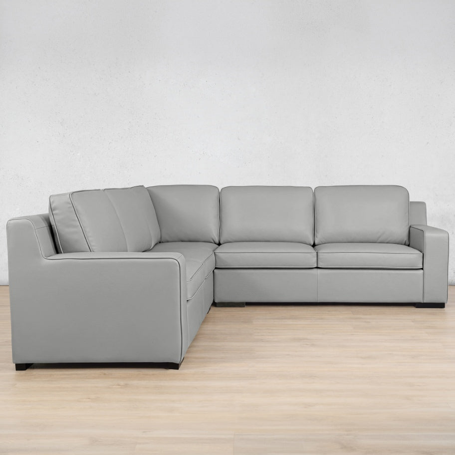 Rome Leather L-Sectional 5 Seater Leather Sectional Leather Gallery Manatee Grey