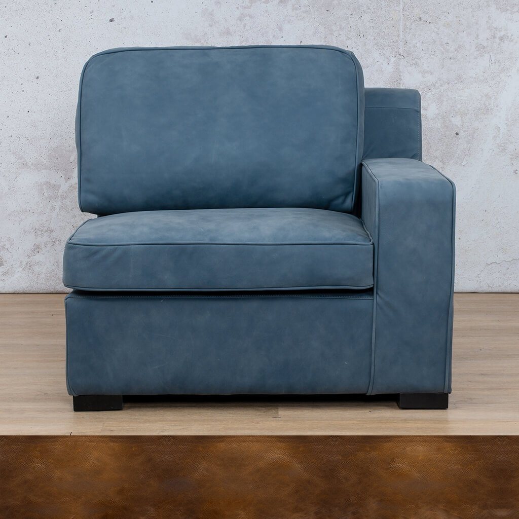 Arizona Leather 1 Seater Left Arm Leather Gallery Royal Walnut-A WAREHOUSE COLLECTION - PINETOWN OR NORTHRIDING Full Foam