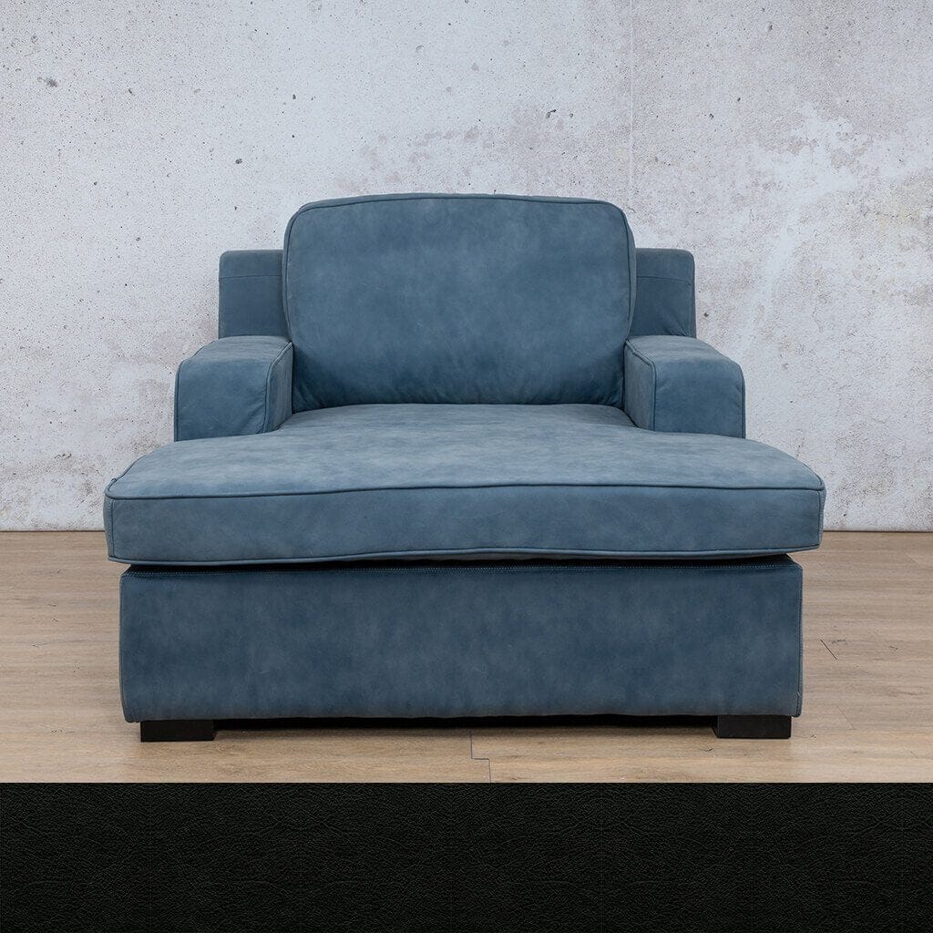 Rome Leather 2 Arm Chaise Leather Sofa Leather Gallery Czar Black Full Foam