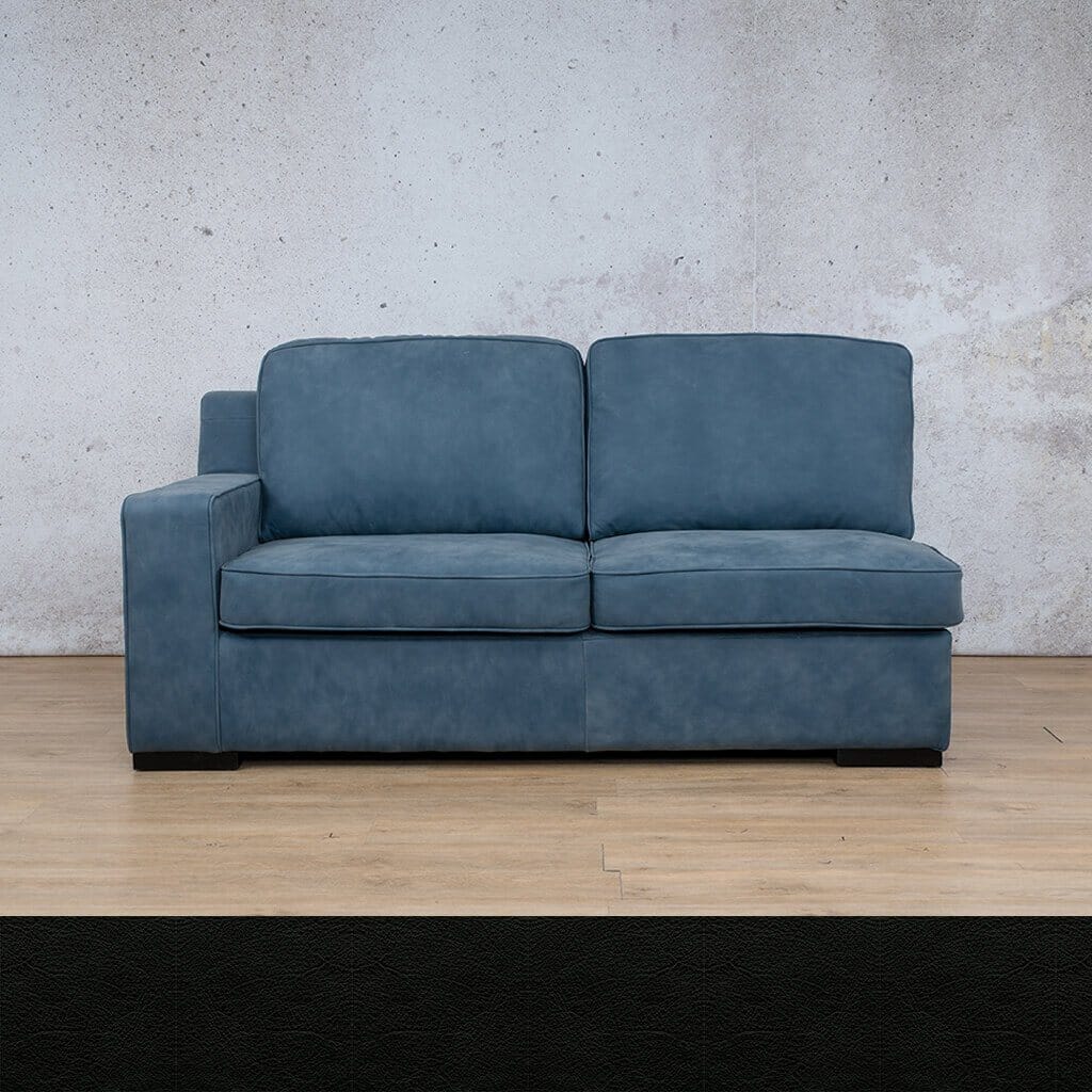 Rome Leather 2 Seater LHF Leather Sofa Leather Gallery Czar Black Full Foam