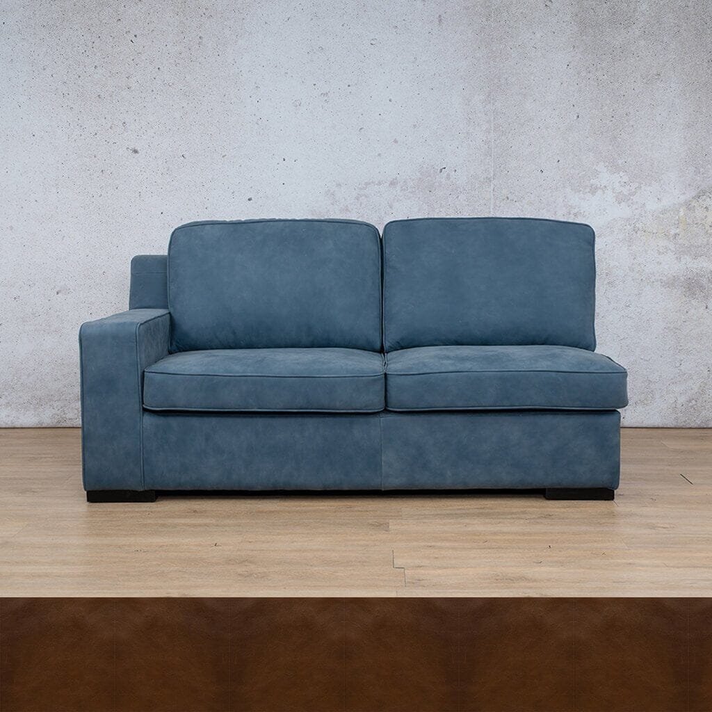 Rome Leather 2 Seater LHF Leather Sofa Leather Gallery Czar Pecan Full Foam