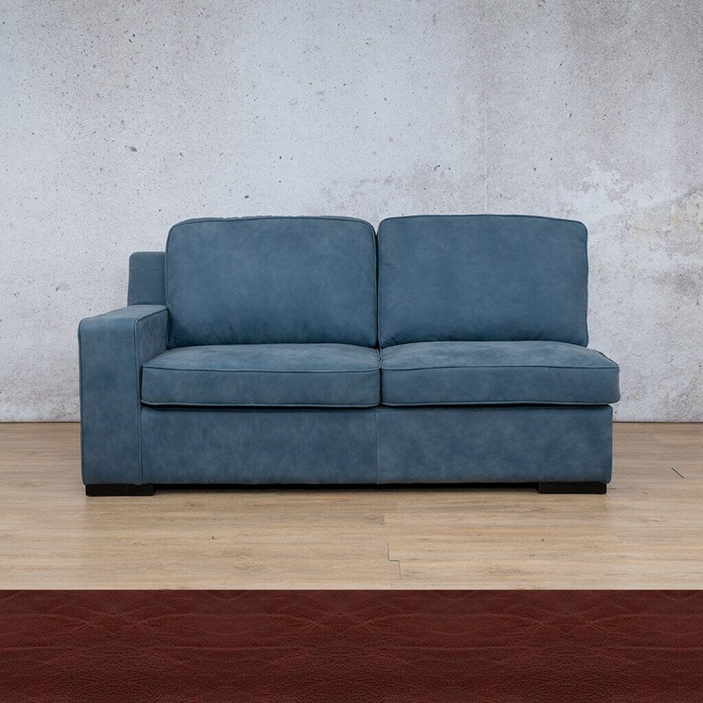 Rome Leather 2 Seater LHF Leather Sofa Leather Gallery Czar Ruby Full Foam