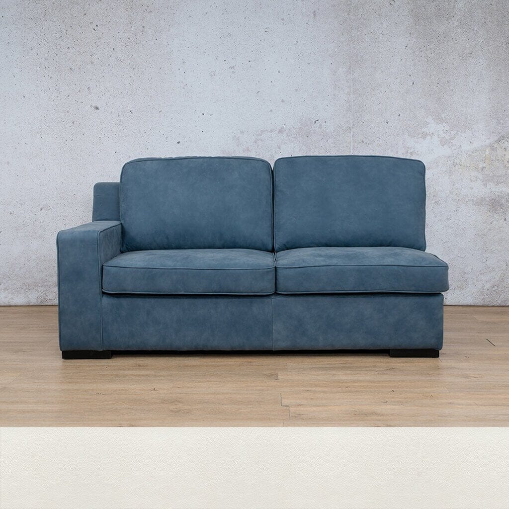 Rome Leather 2 Seater LHF Leather Sofa Leather Gallery Czar White Full Foam