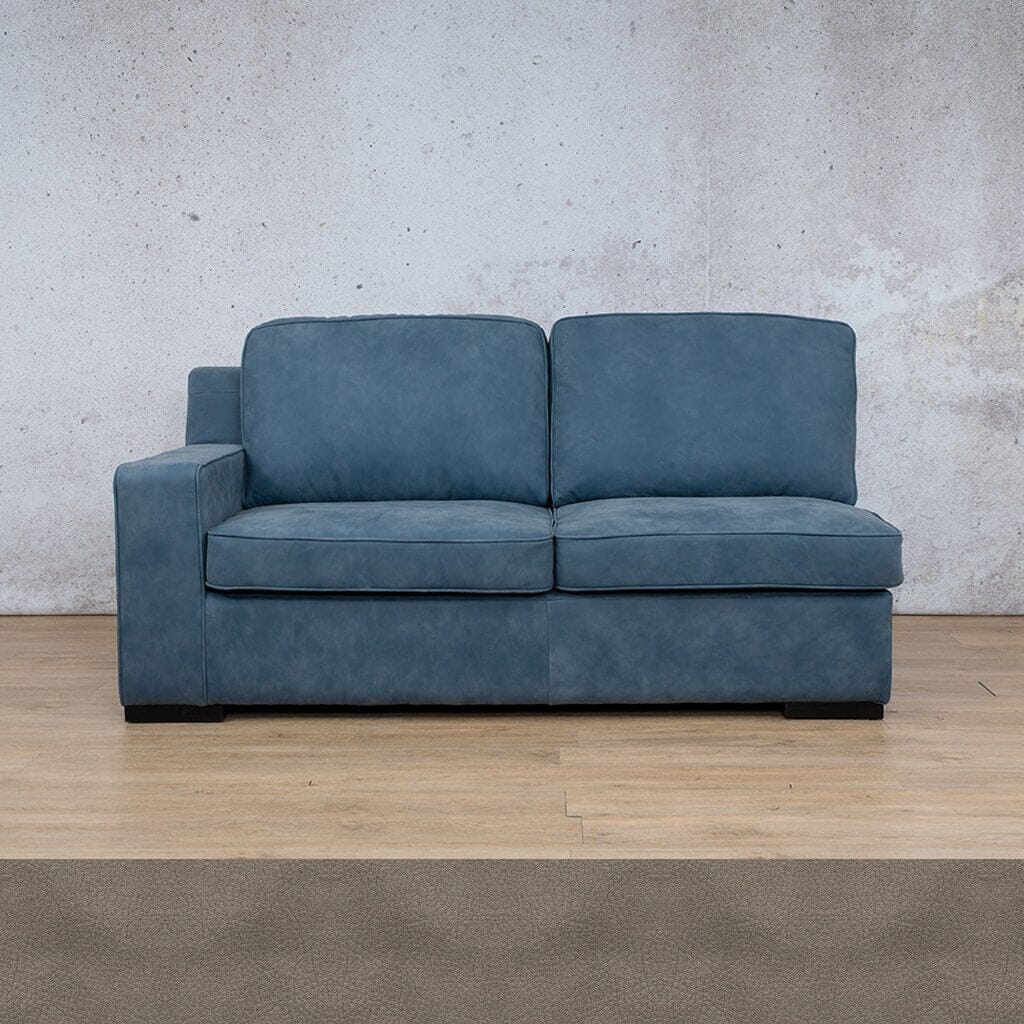 Rome Leather 2 Seater LHF Leather Sofa Leather Gallery Flux Grey Full Foam
