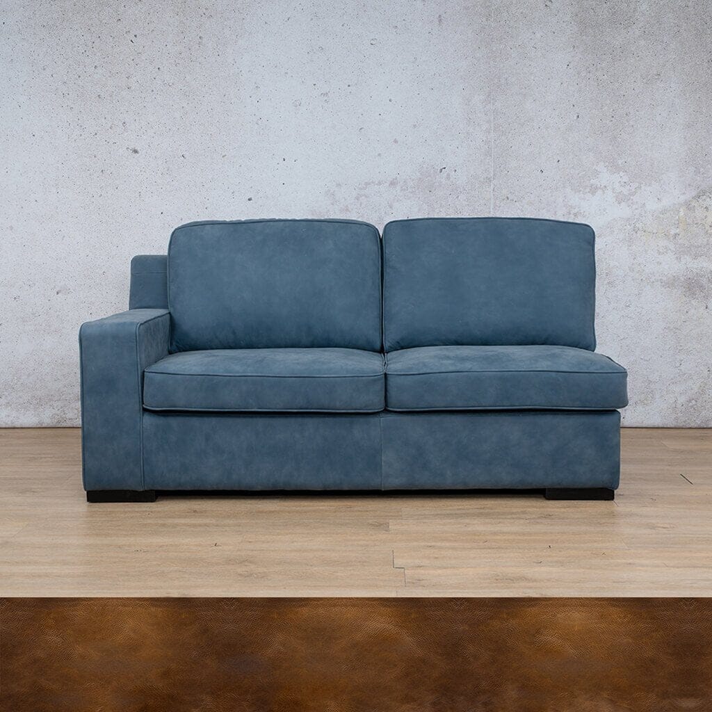 Rome Leather 2 Seater LHF Leather Sofa Leather Gallery Royal Walnut Full Foam