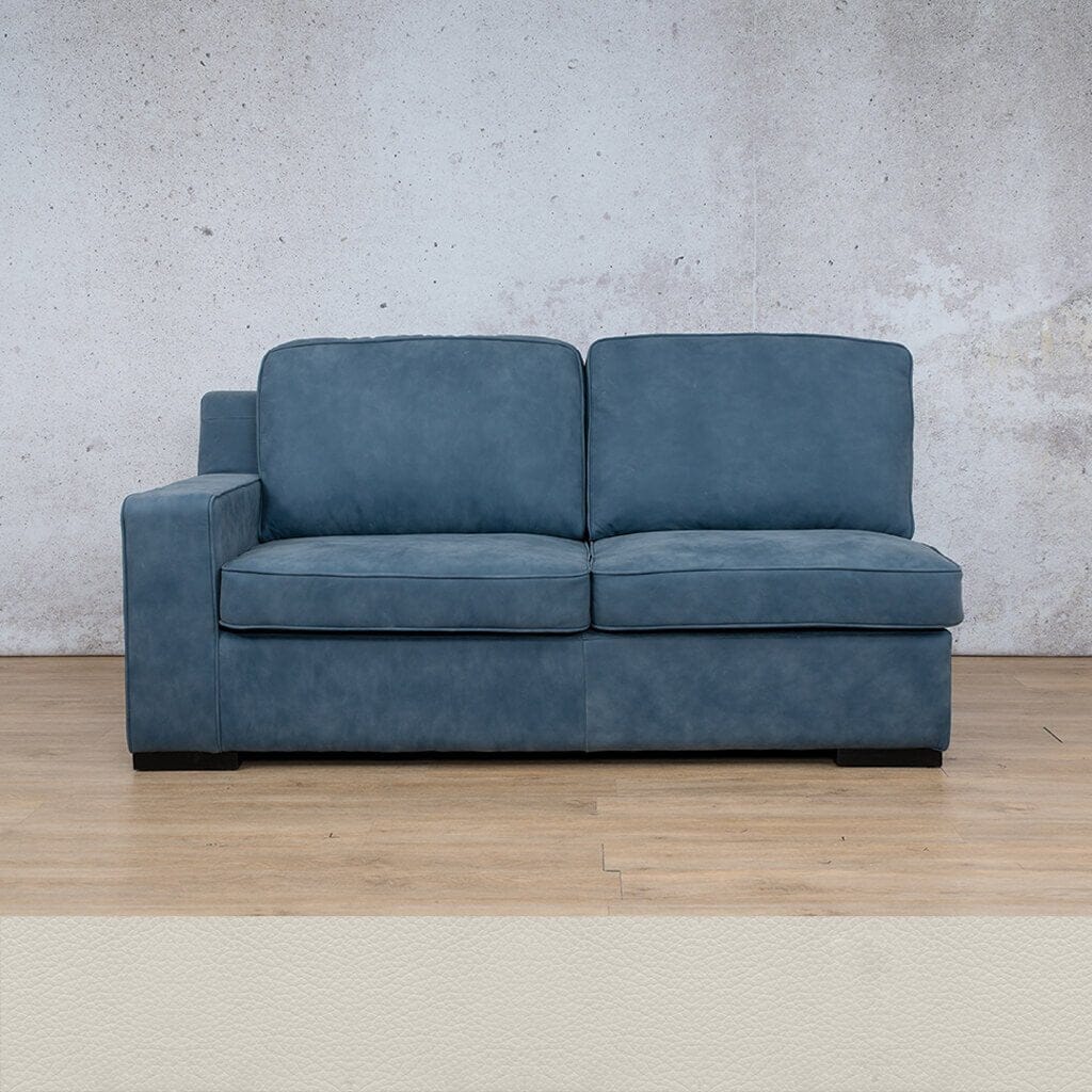 Rome Leather 2 Seater LHF Leather Sofa Leather Gallery Urban White Full Foam