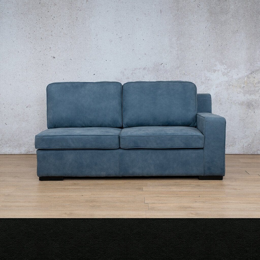 Rome Leather 2 Seater RHF Leather Sofa Leather Gallery Czar Black Full Foam